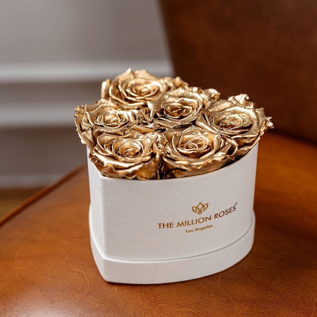 Boîte Beige Coeur Bébé | Roses d’or