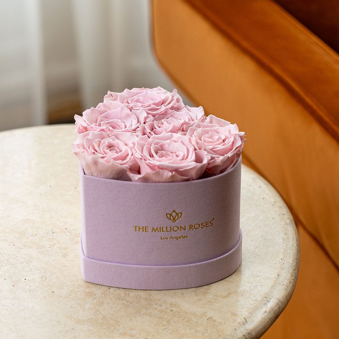 Boîte rose clair coeur bébé | Roses rose clair