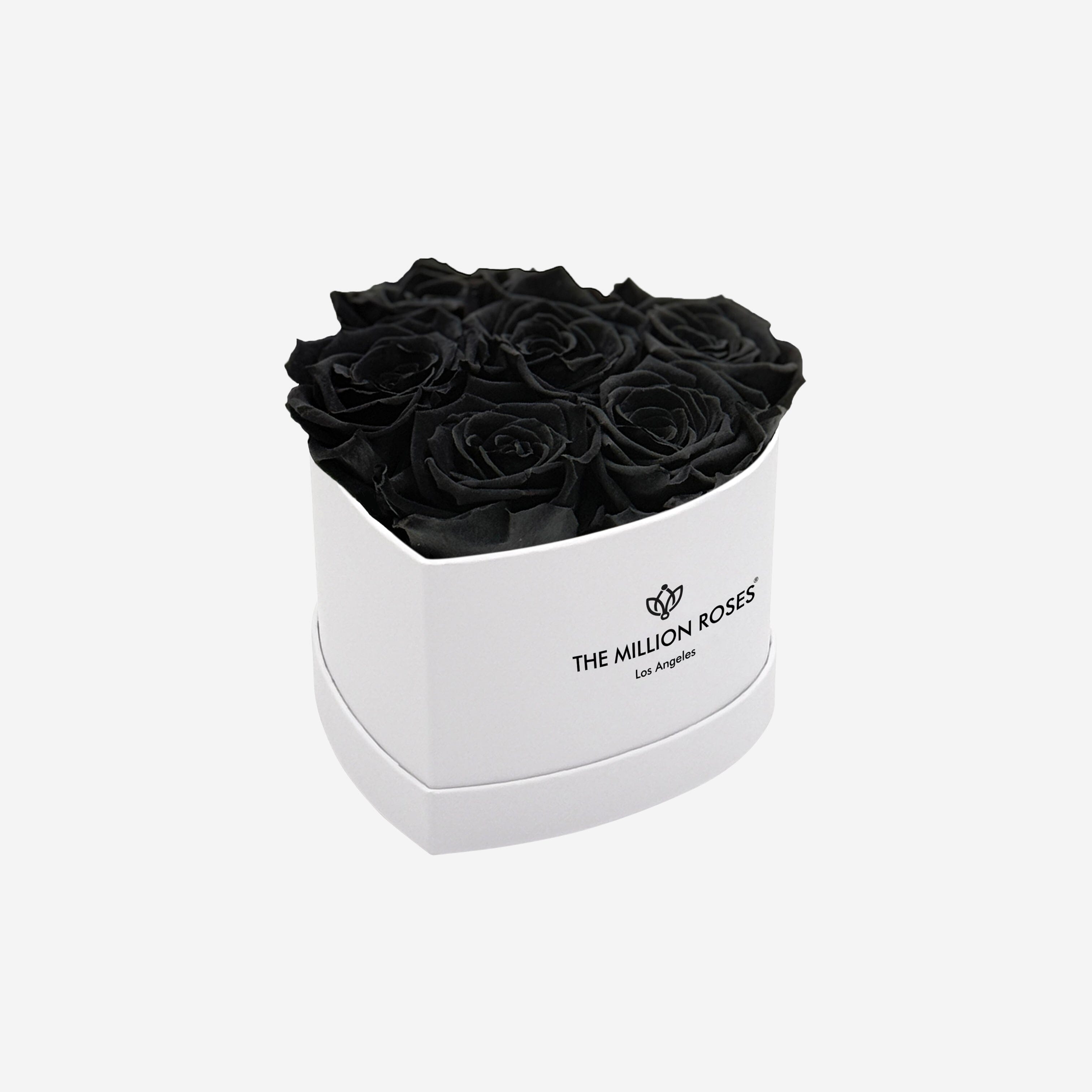 Caja blanca de corazón de bebé | Rosas negras