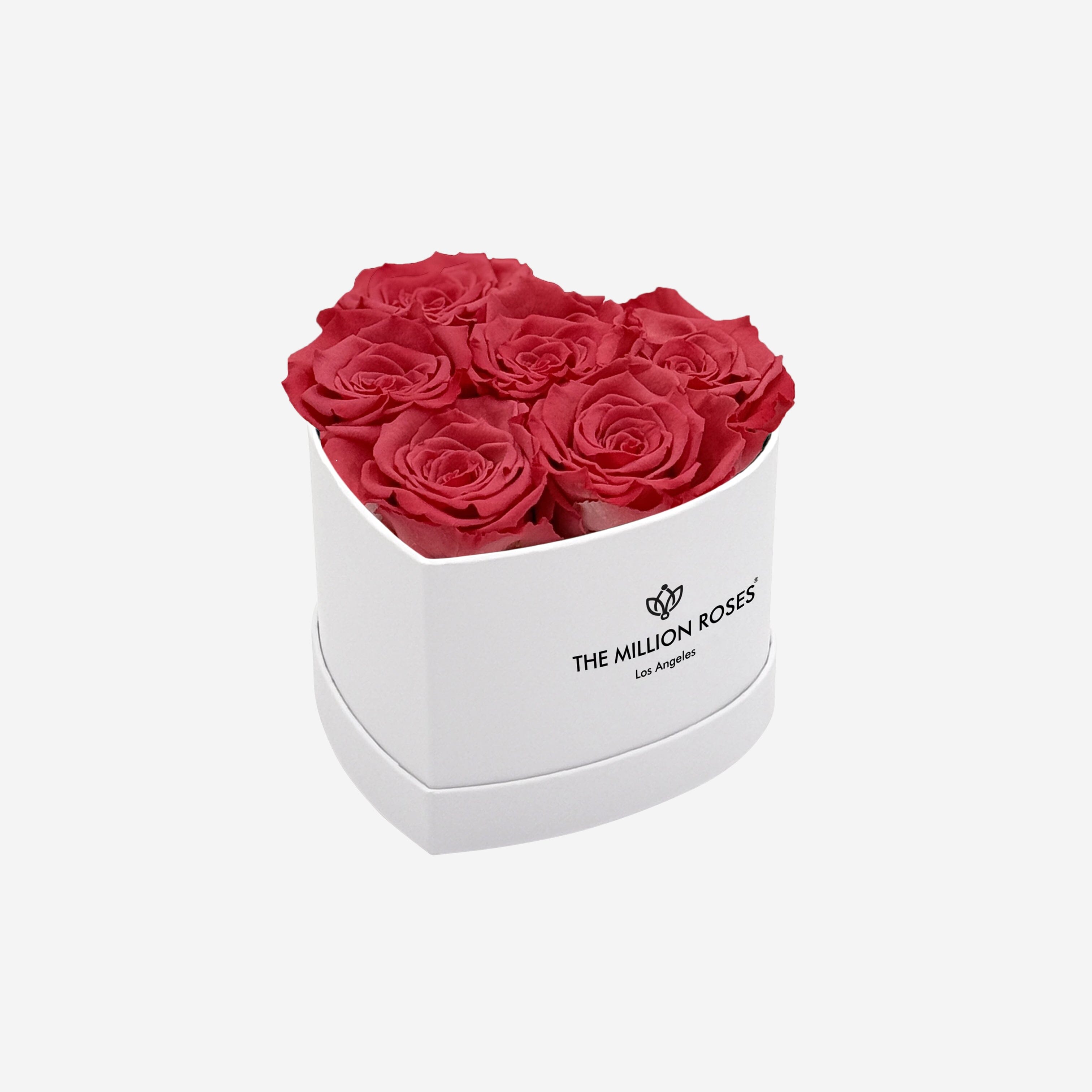 Caja blanca de corazón de bebé | Rosas de coral