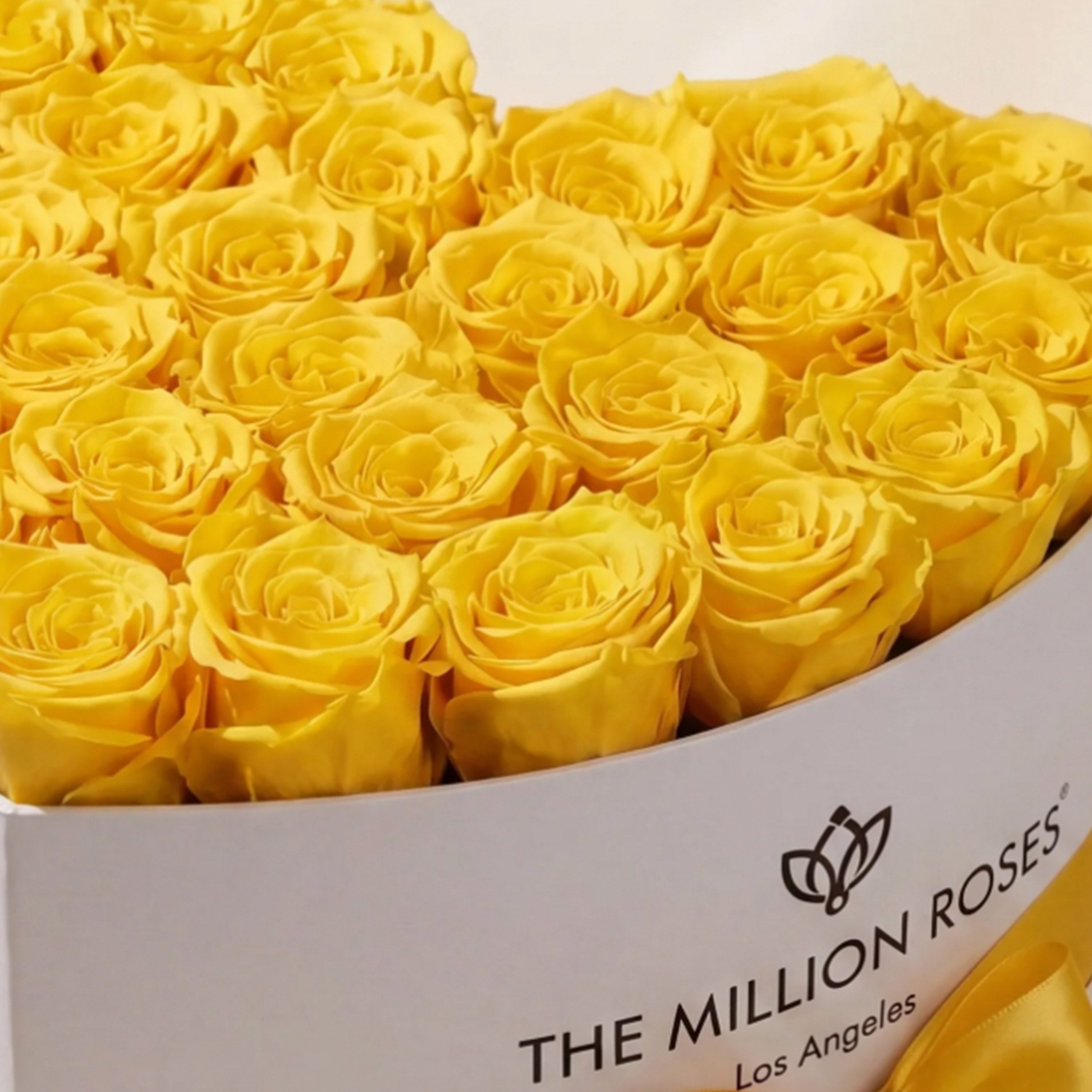 Heart White Box | Yellow Roses