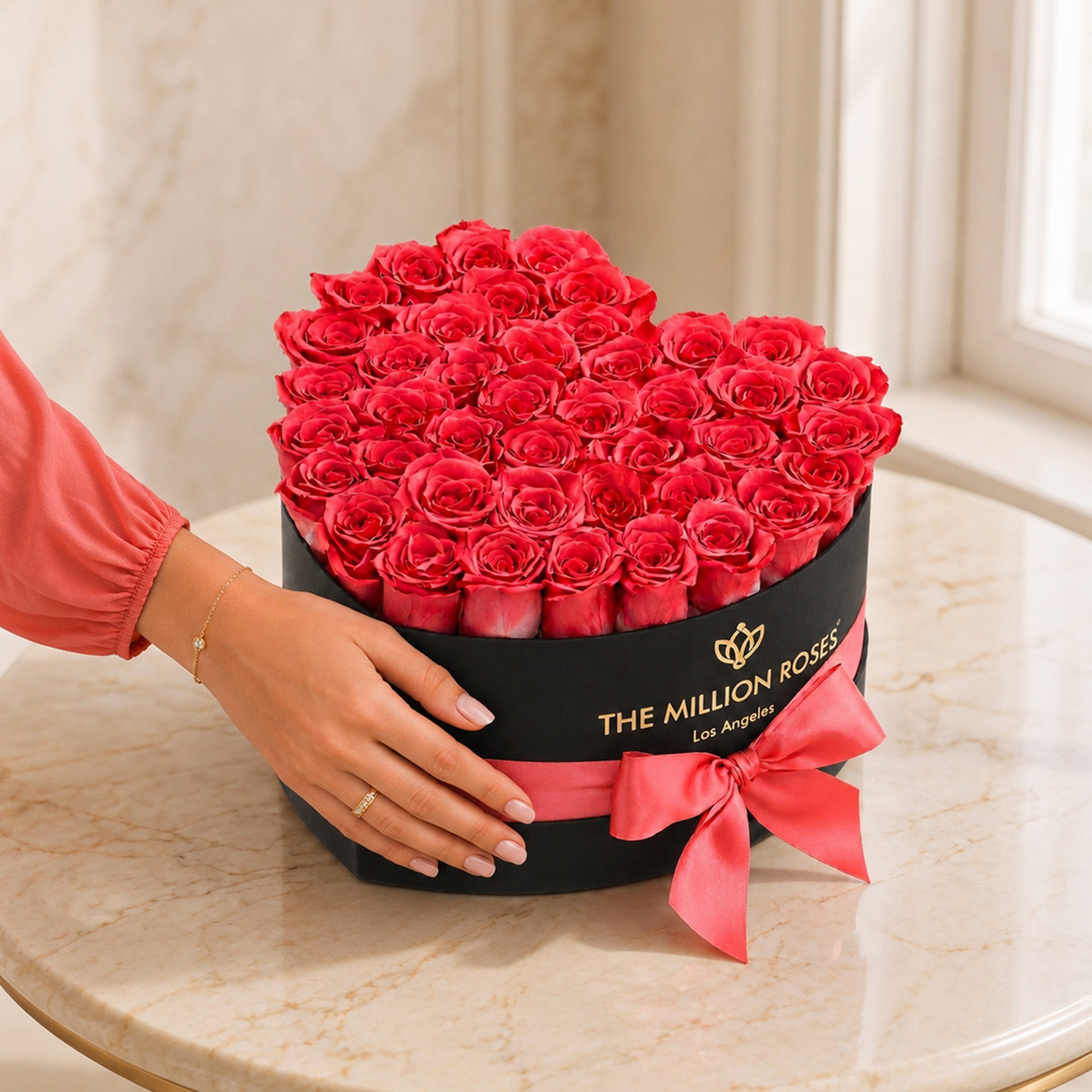 Heart Black Box | Coral Roses