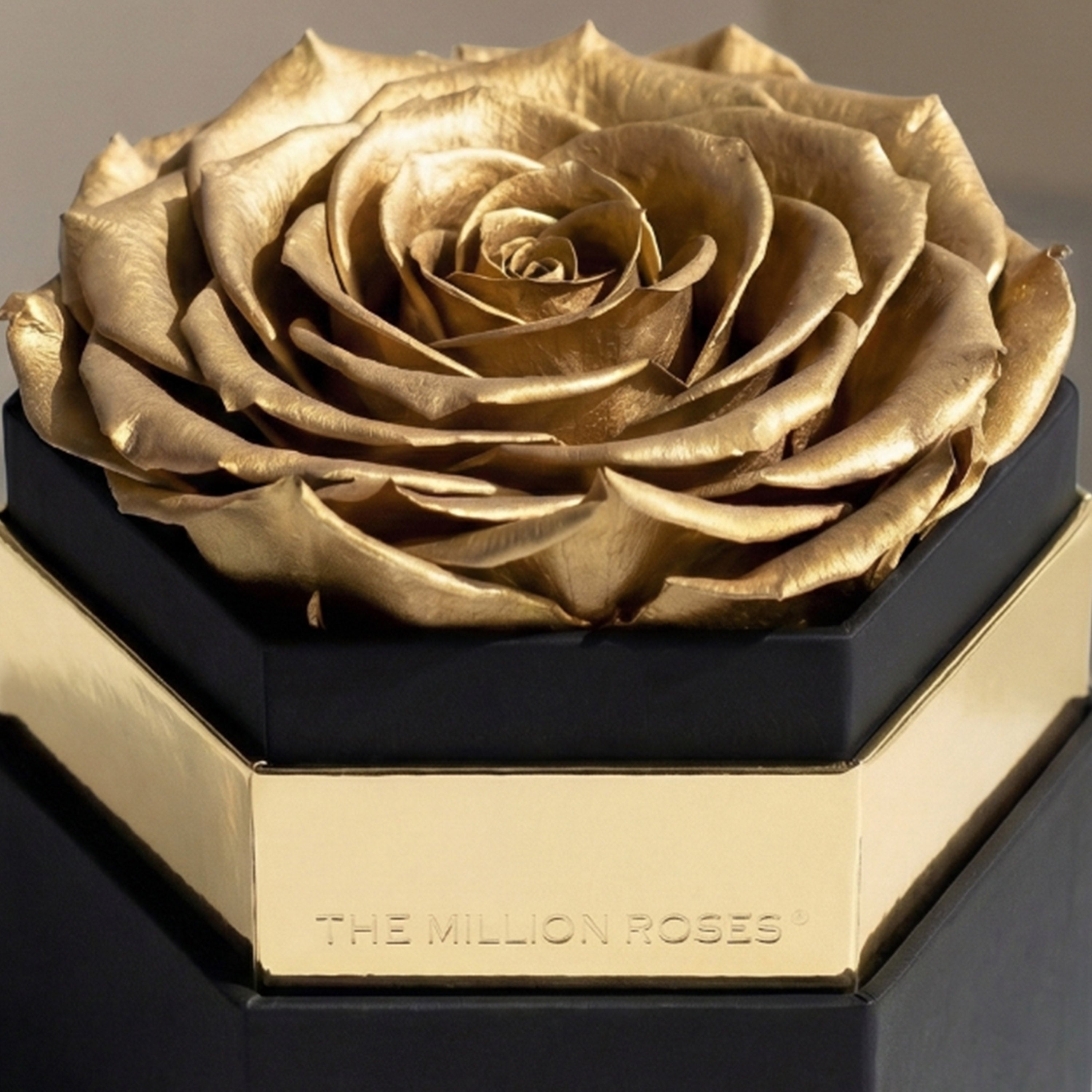 One in a Million™ Black Hexagon Box | Gold Rose