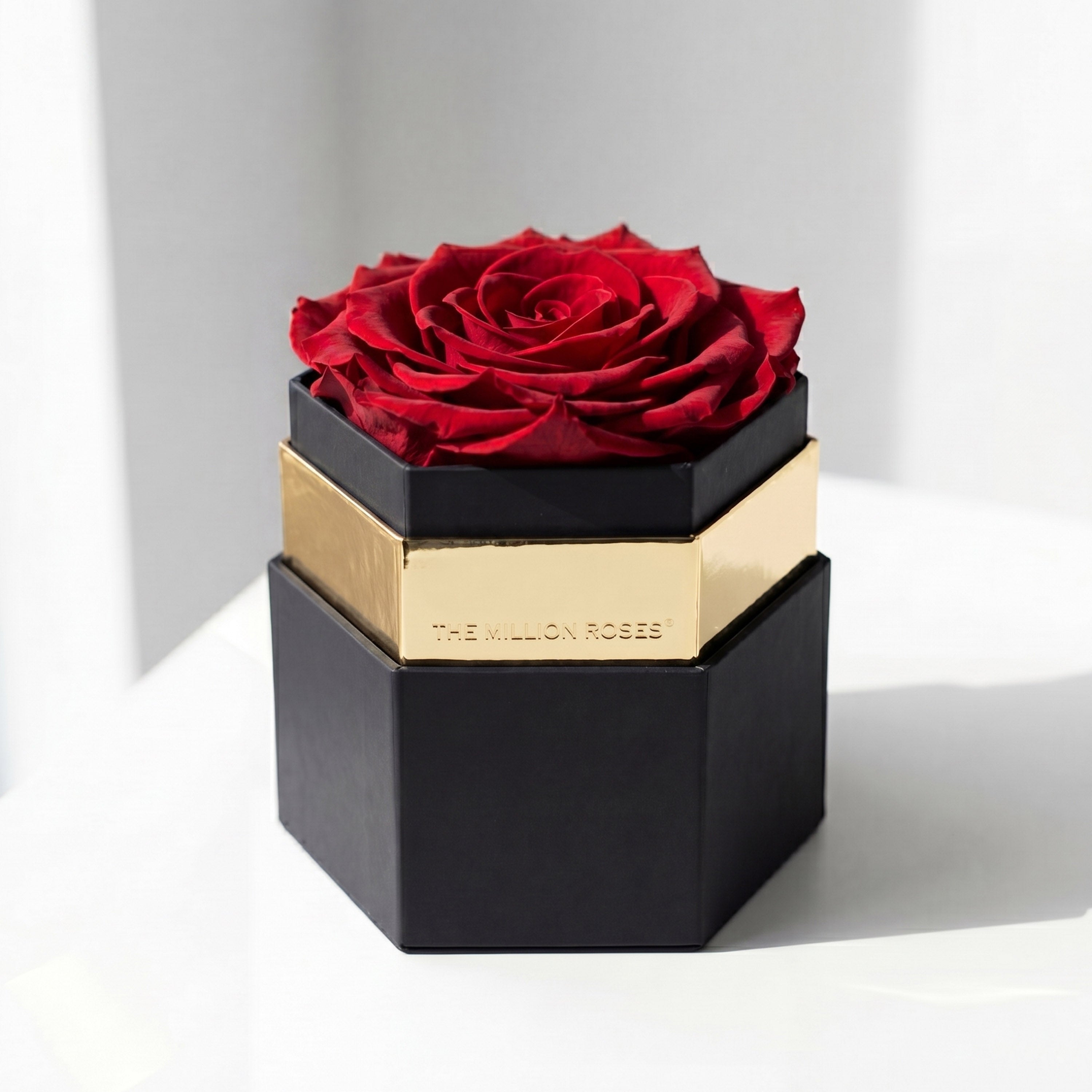 One in a Million™ Black Hexagon Box | Red Rose