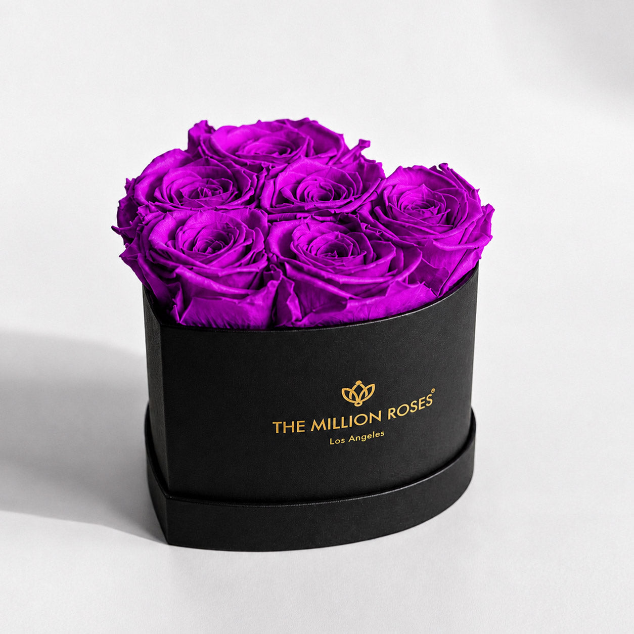 Baby Heart Black Box | Bright Purple Roses