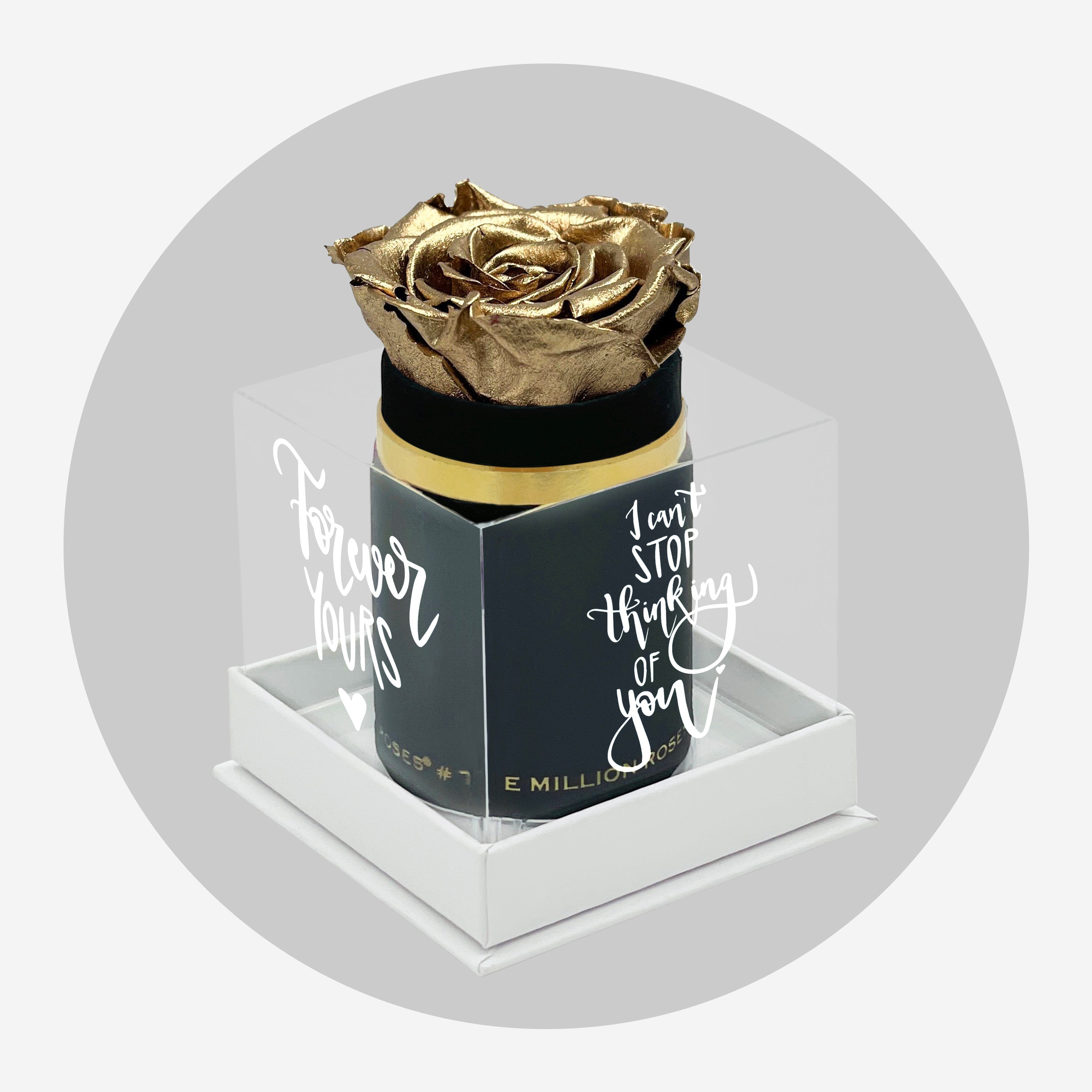 Jednoduchá čierna semišová krabička | Limitovaná edícia Love Note | Zlatá ruža