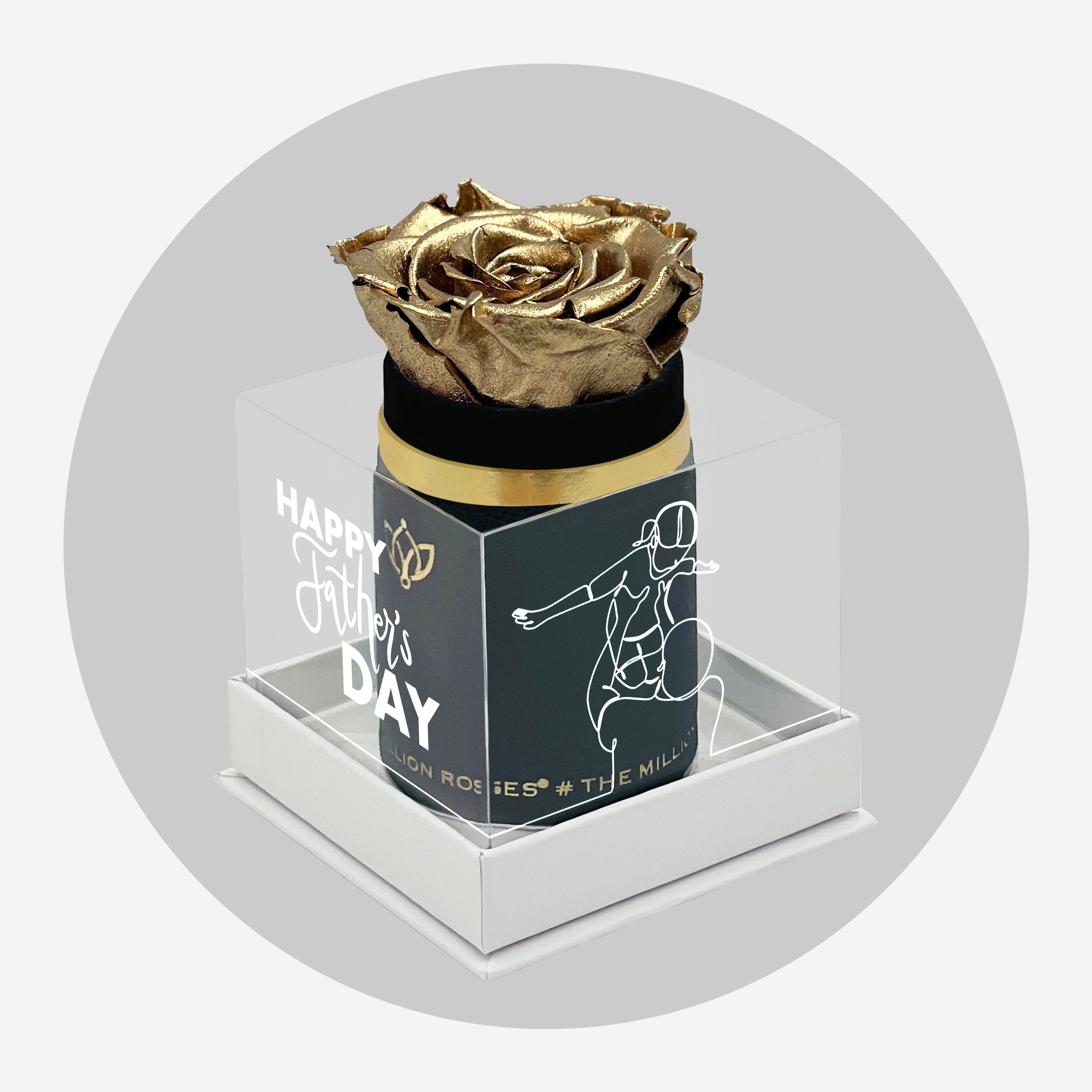 Boîte simple en daim noir | Édition limitée Father’s Love | Rose doré