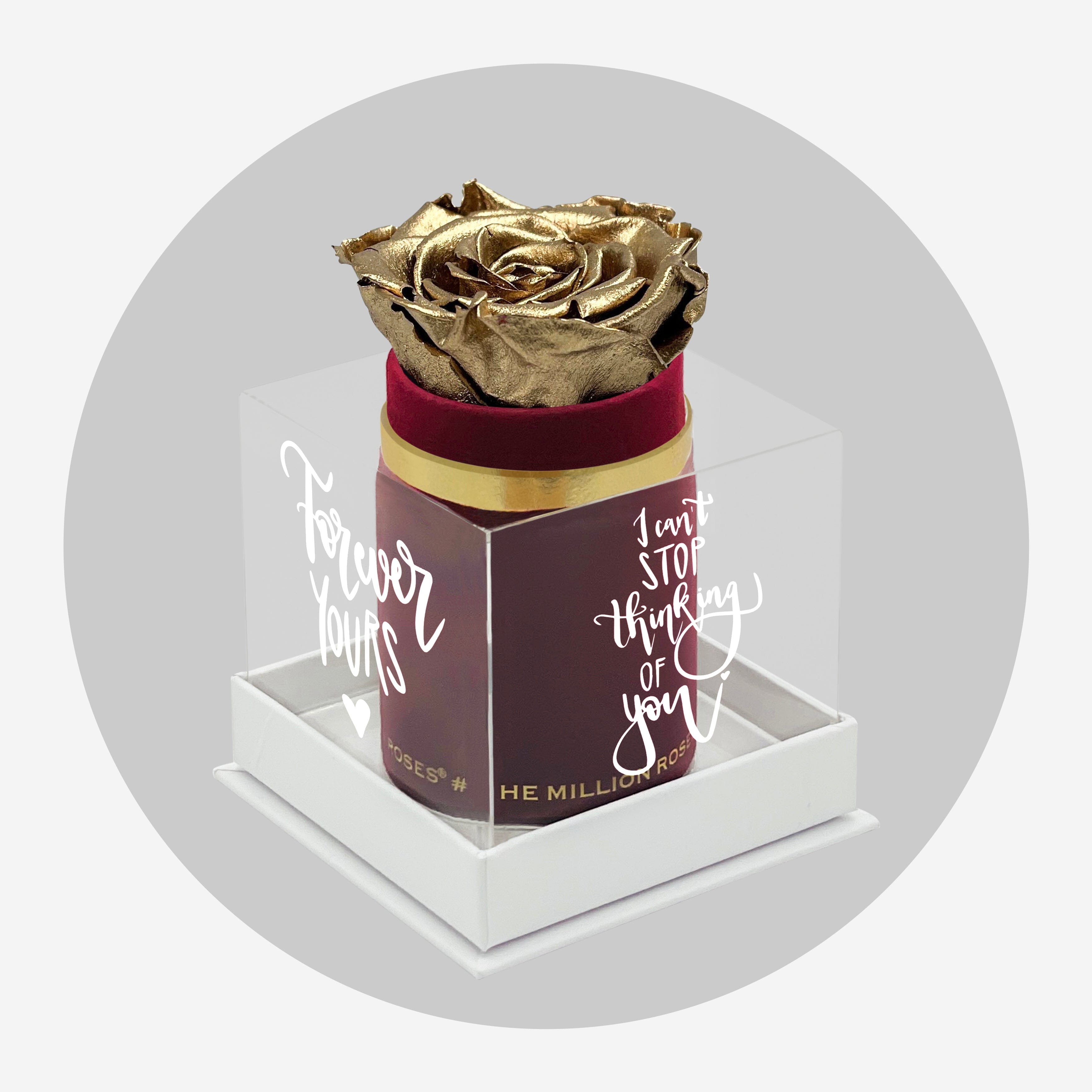 Scatola Singola Bordeaux in Pelle Scamosciata | Edizione limitata Love Note | Oro Rosa