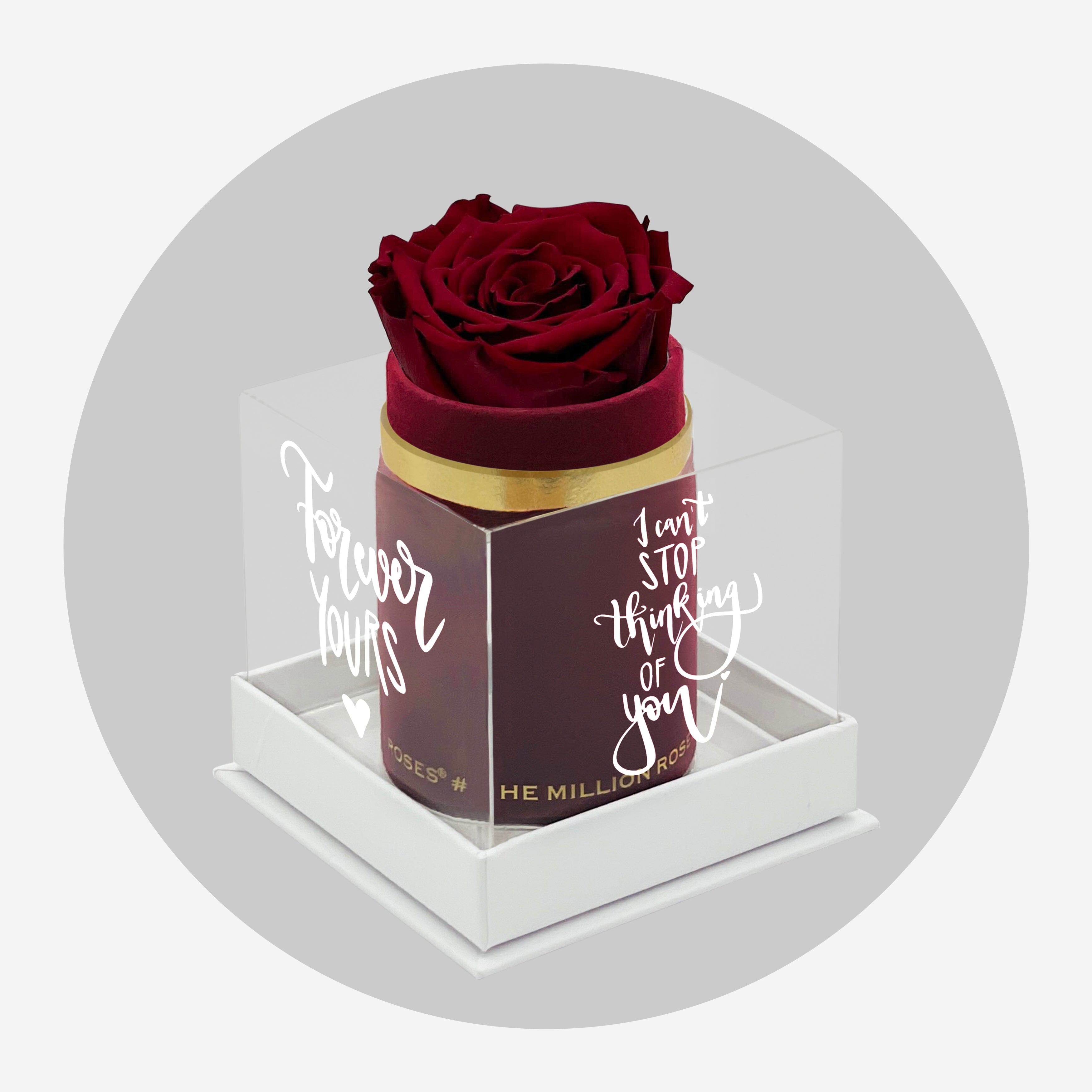 Scatola Singola Bordeaux in Pelle Scamosciata | Edizione limitata Love Note | Rosa Rossa