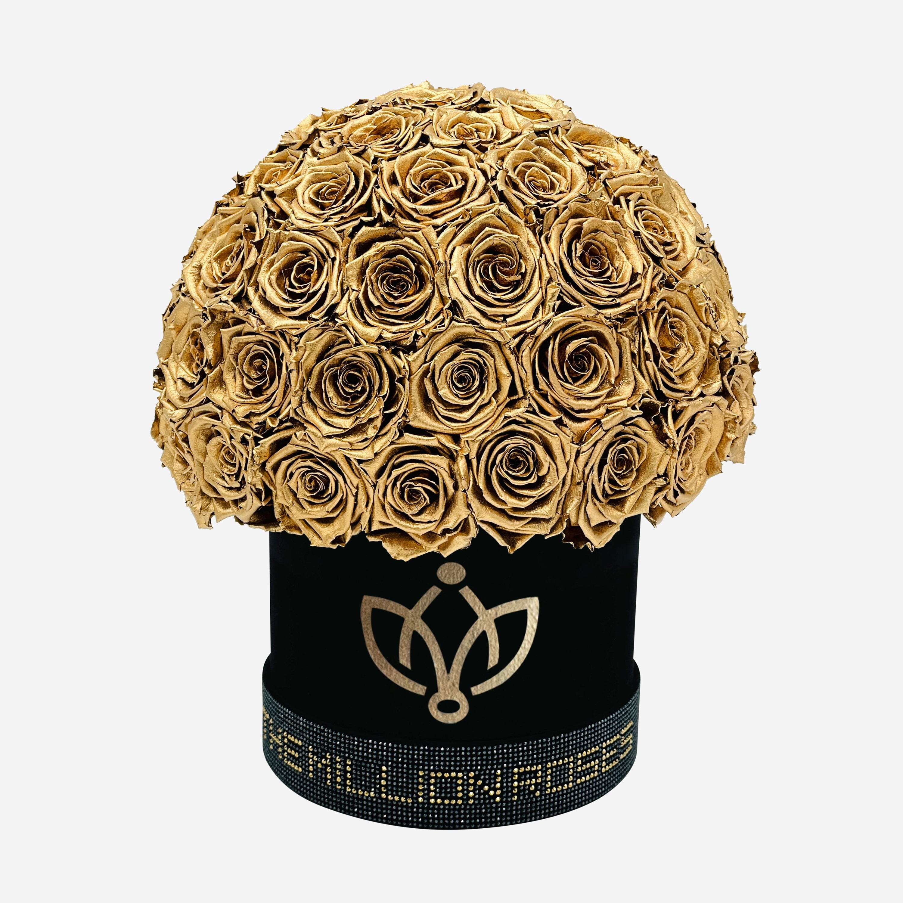 Classic Black Superdome Box | Crystal Edition | Gold Roses
