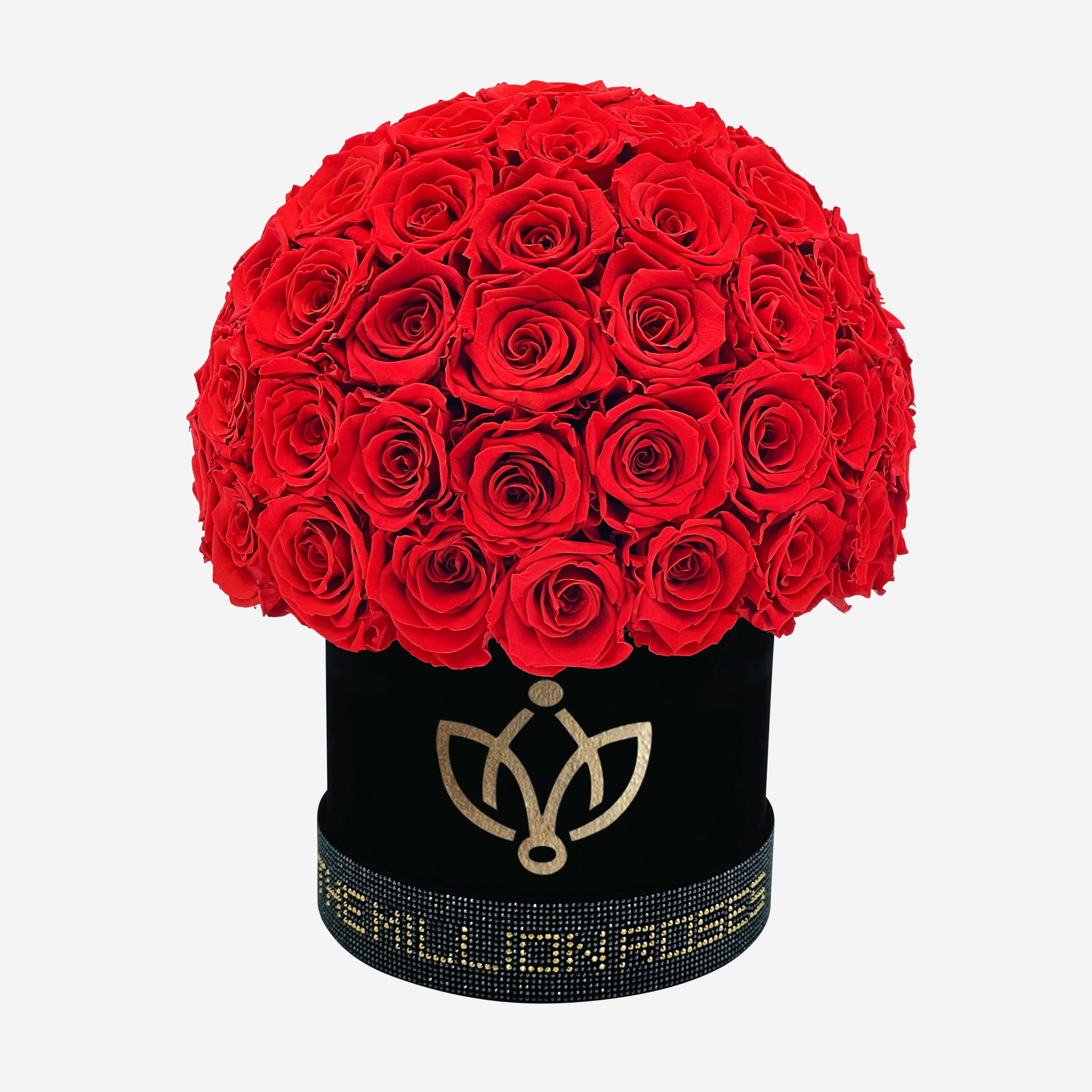 Classic Black Superdome Box | Crystal Edition | Red Roses