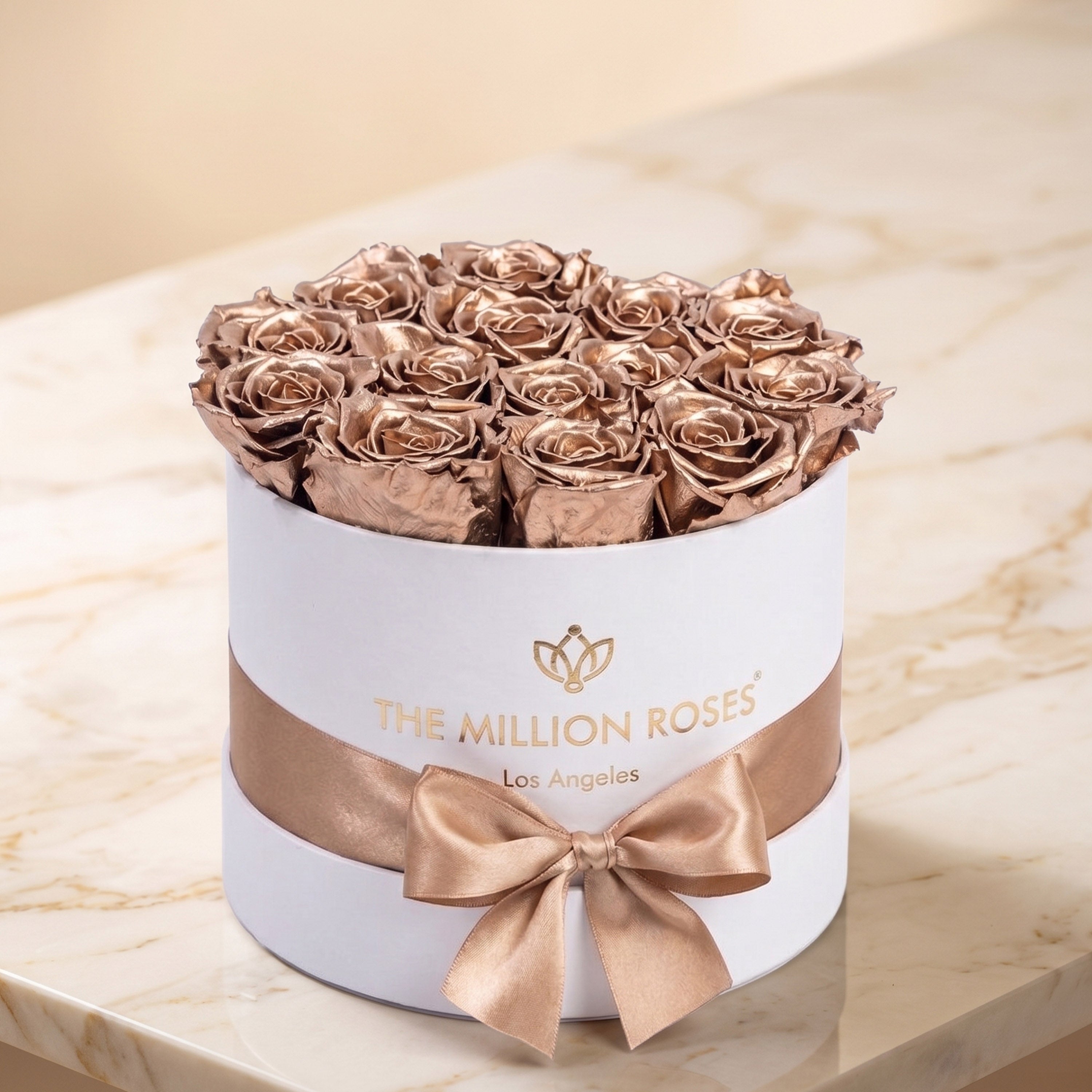 Boîte blanche classique | Roses d’or