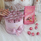 LINDOR Strawberry & Cream Truffles | Classic Light Pink Box | Pink Gold Roses | Bundle