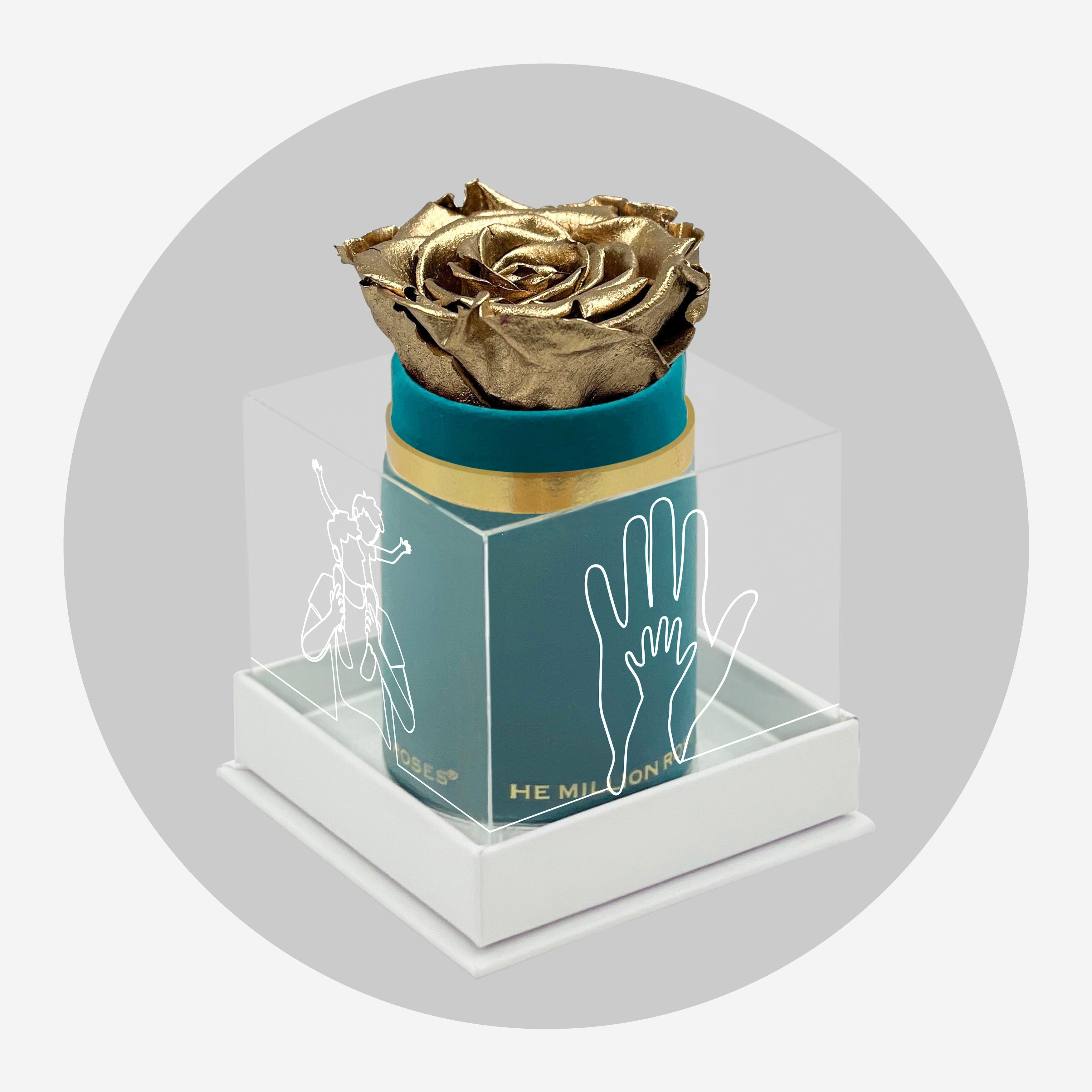 Boîte en daim vert foncé | Édition limitée Father’s Love | Rose doré