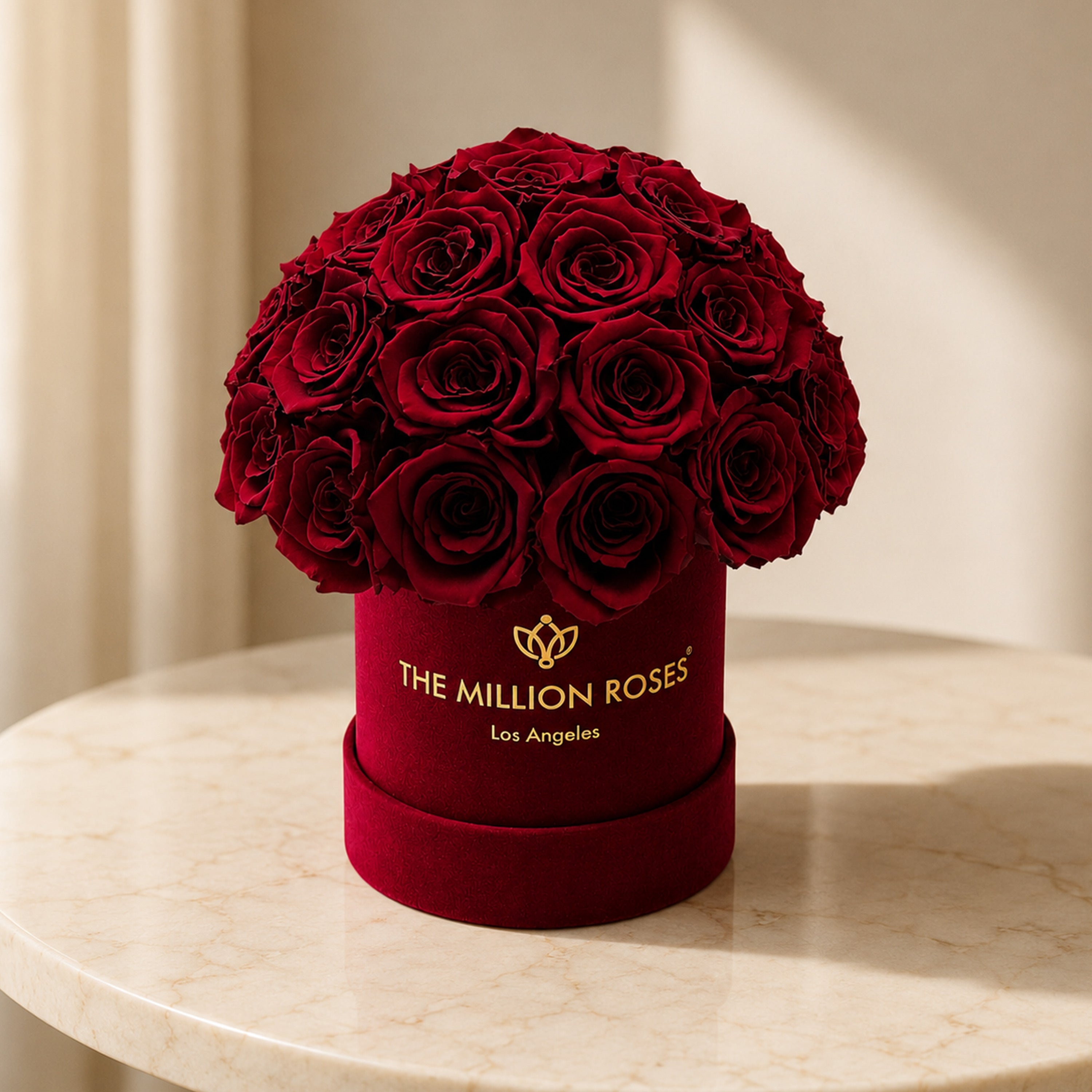 Essence Bordeaux Suede Superdome Box | Burgundy Roses