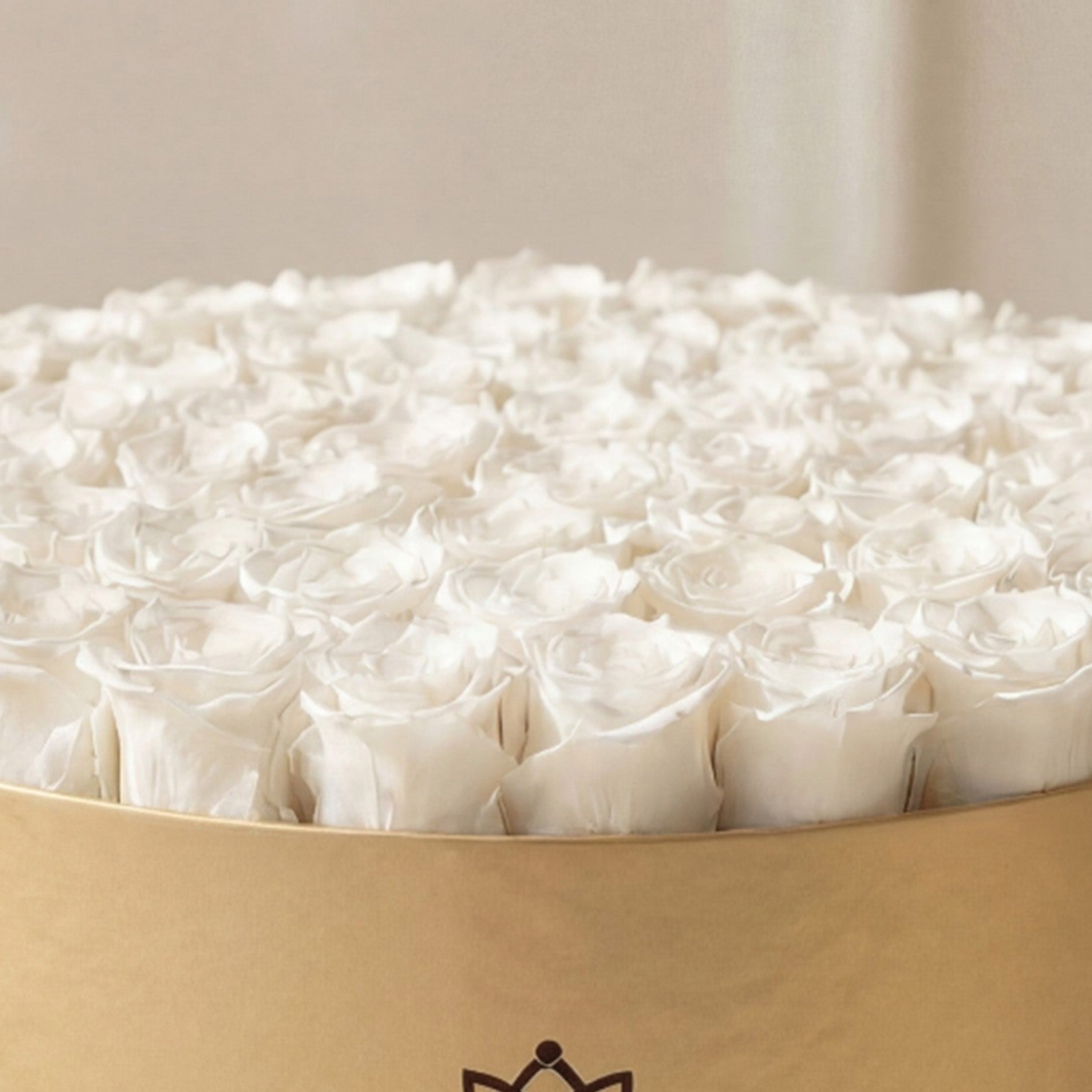 Deluxe Matte Gold Box | White Roses