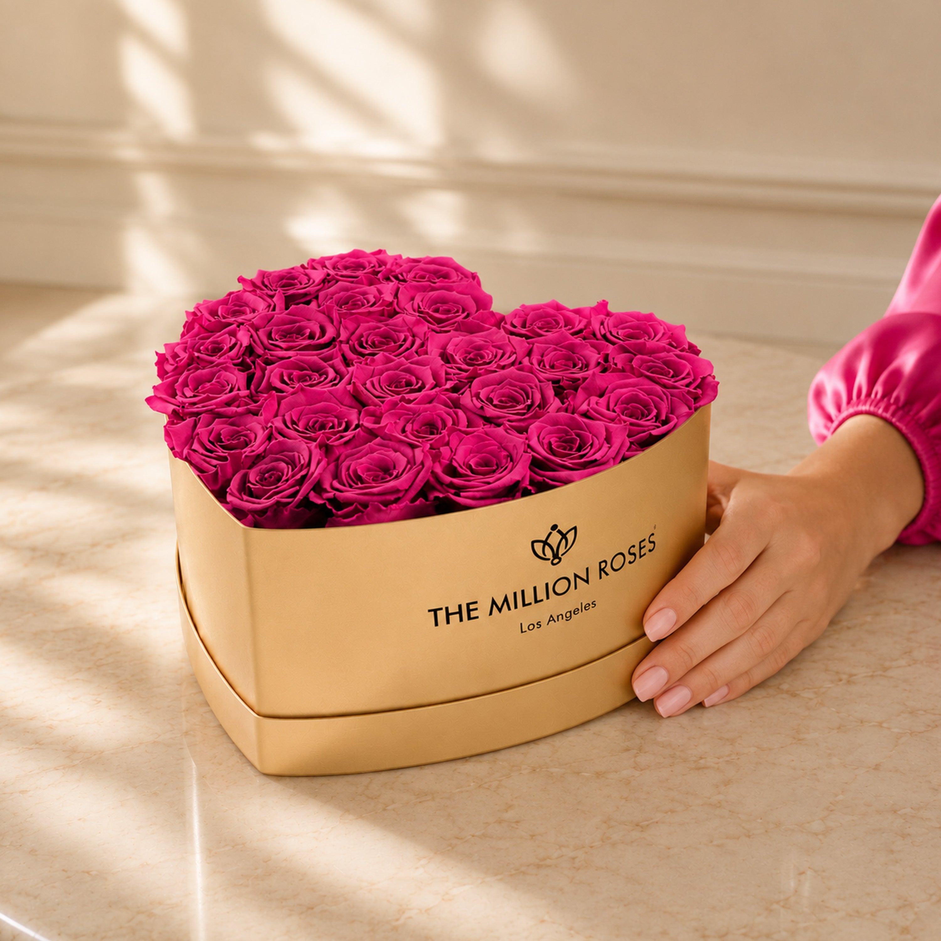 Heart Gold Box | Orchid Roses