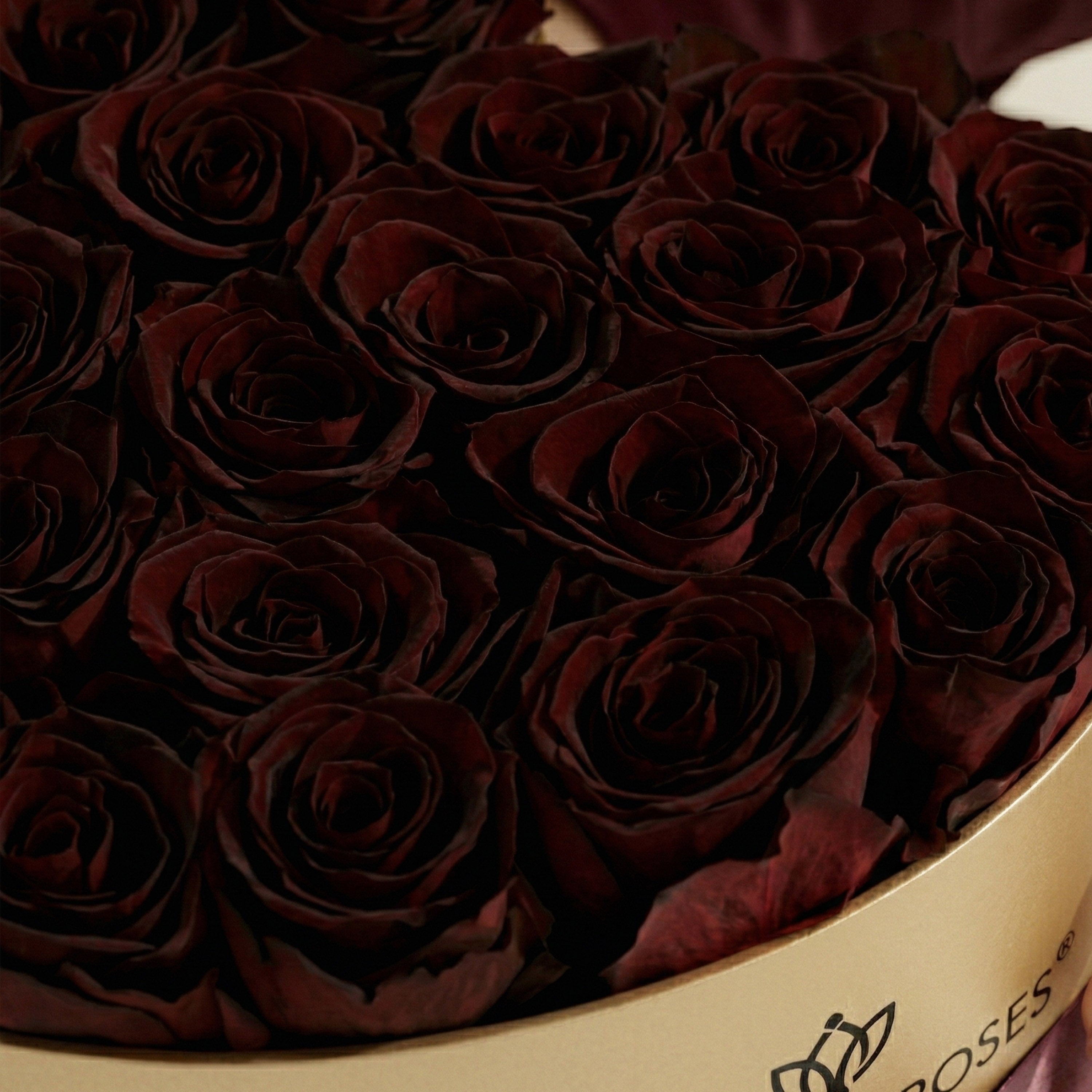 Caja de Corazón Dorado | Rosas de Borgoña