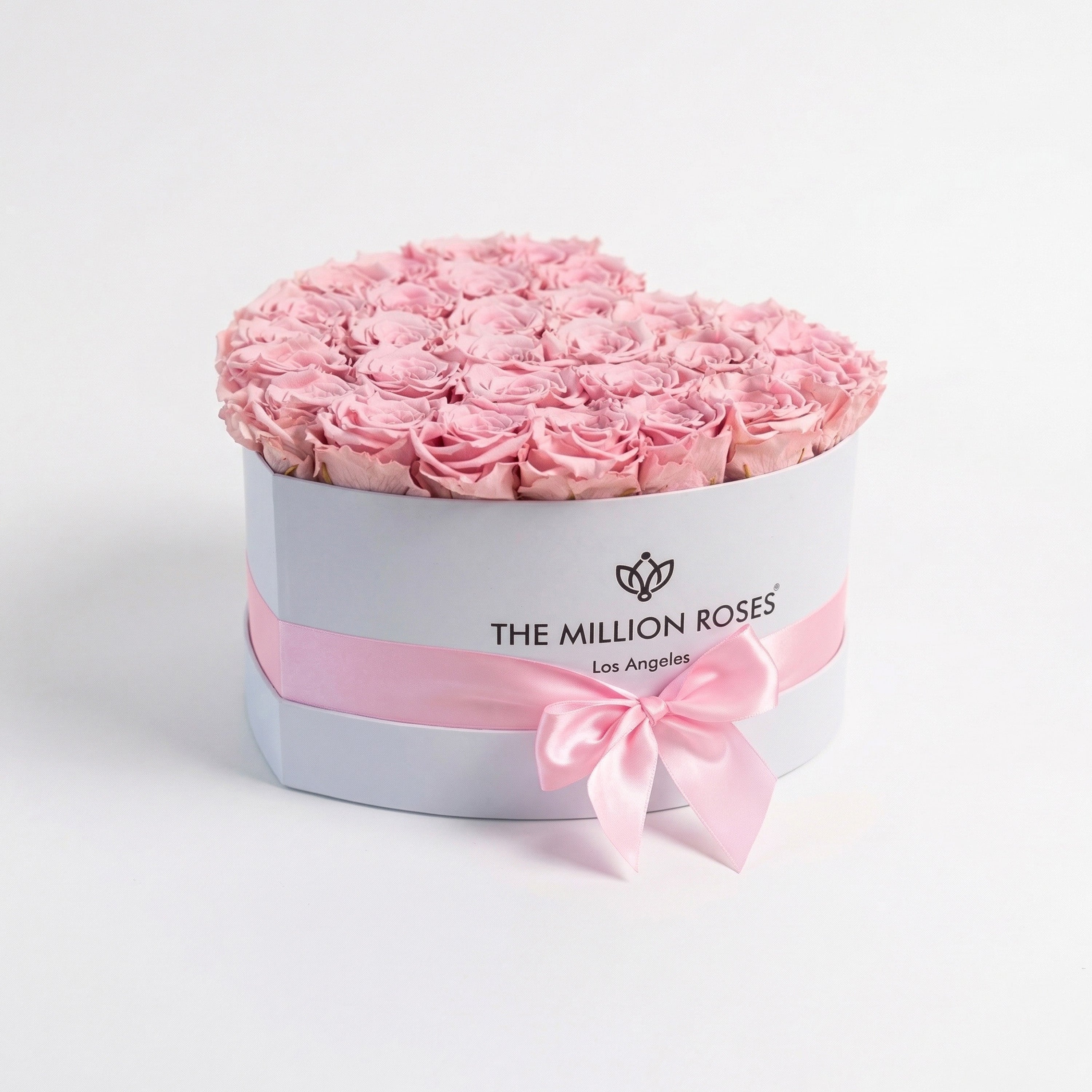 Heart White Box | Light Pink Roses
