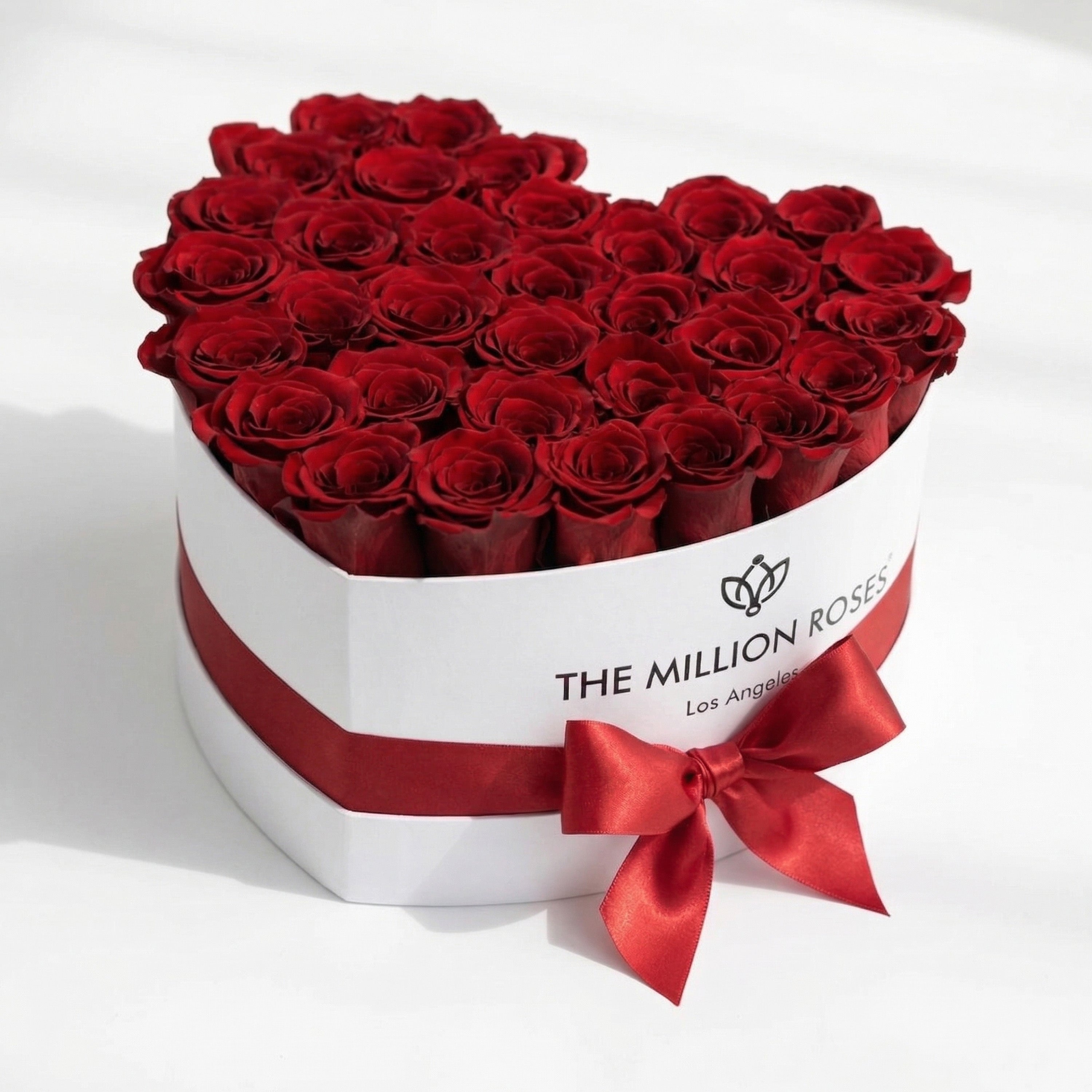 Heart White Box | Red Roses