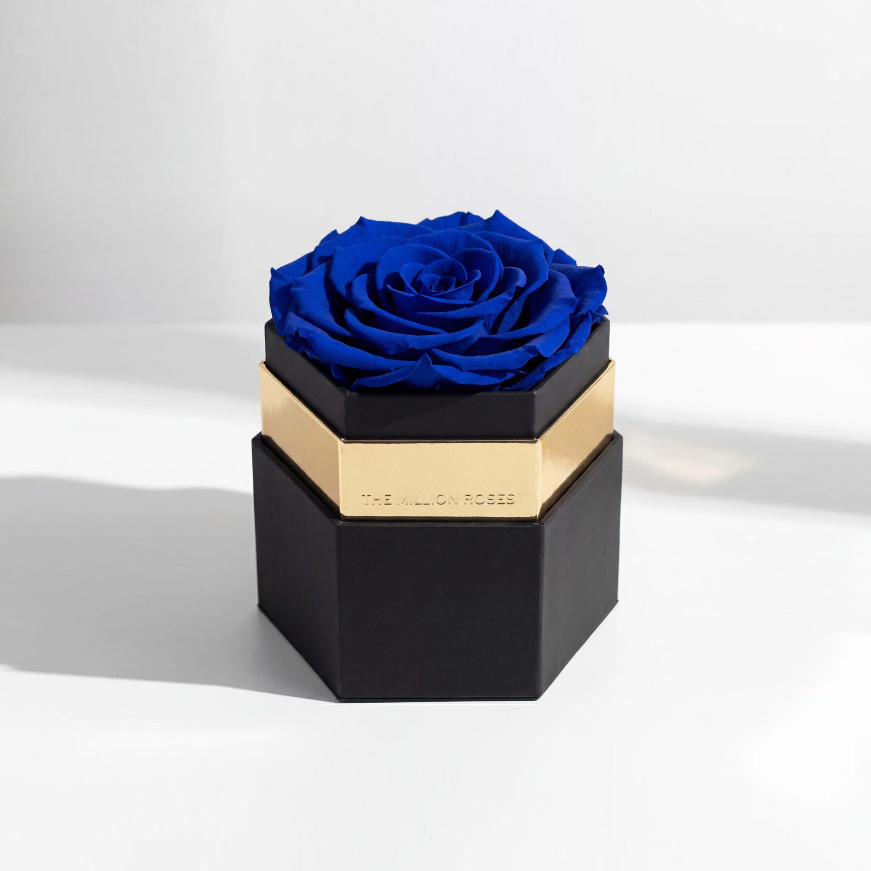 One in a Million™ Black Hexagon Box | Royal Blue Rose