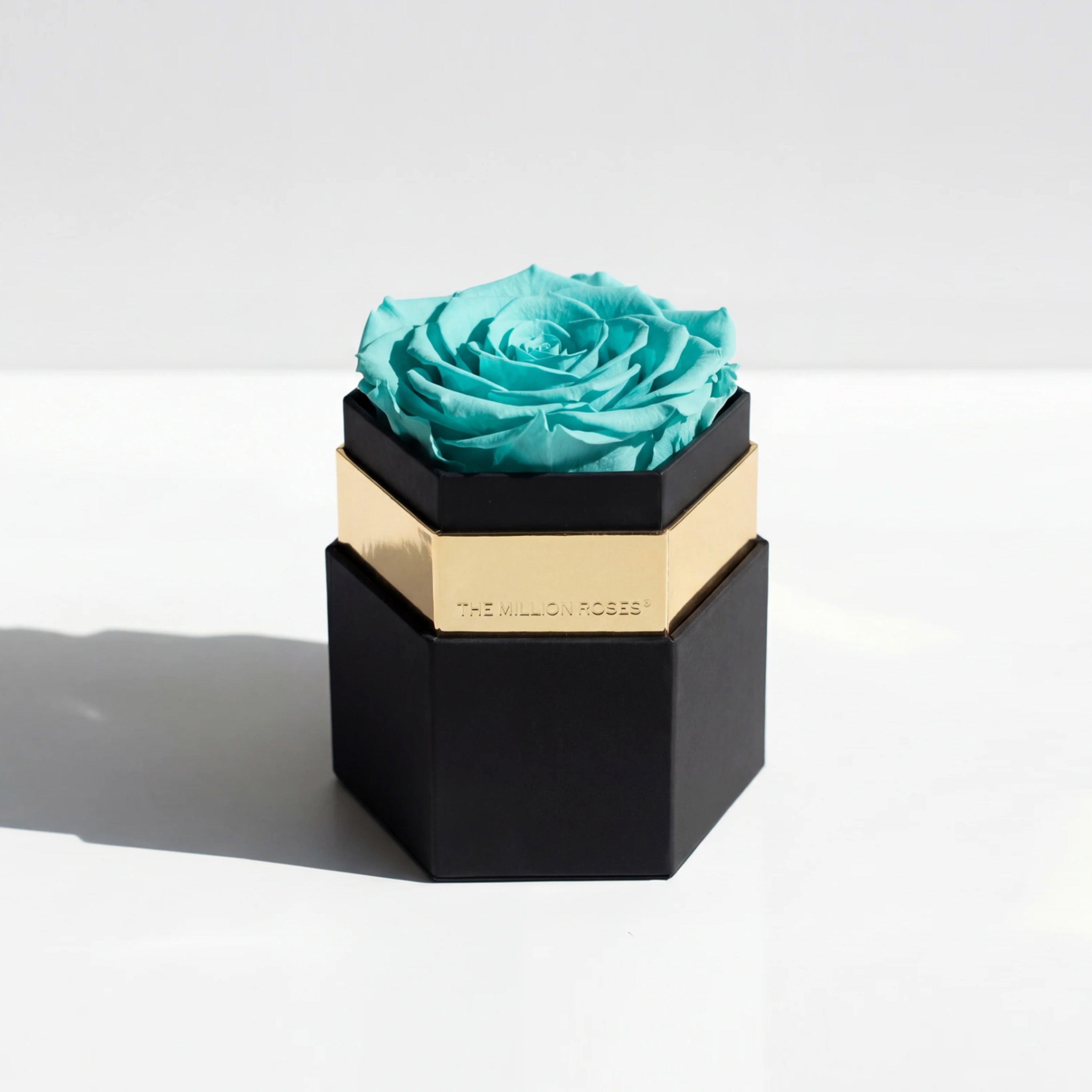 One in a Million™ Black Hexagon Box | Turquoise Rose