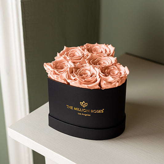 Baby Heart Black Box | Peach Roses