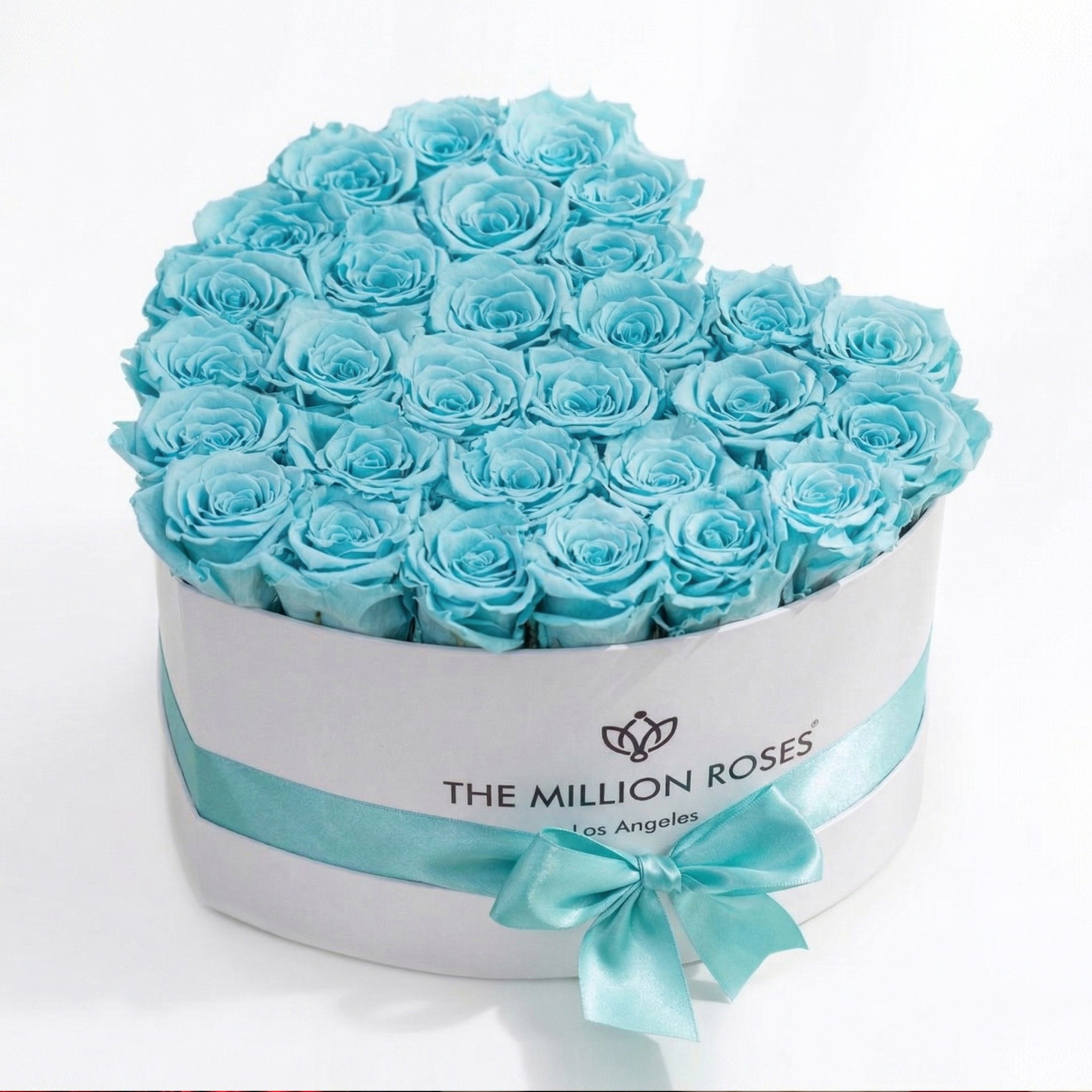 Heart White Box | Turquoise Roses