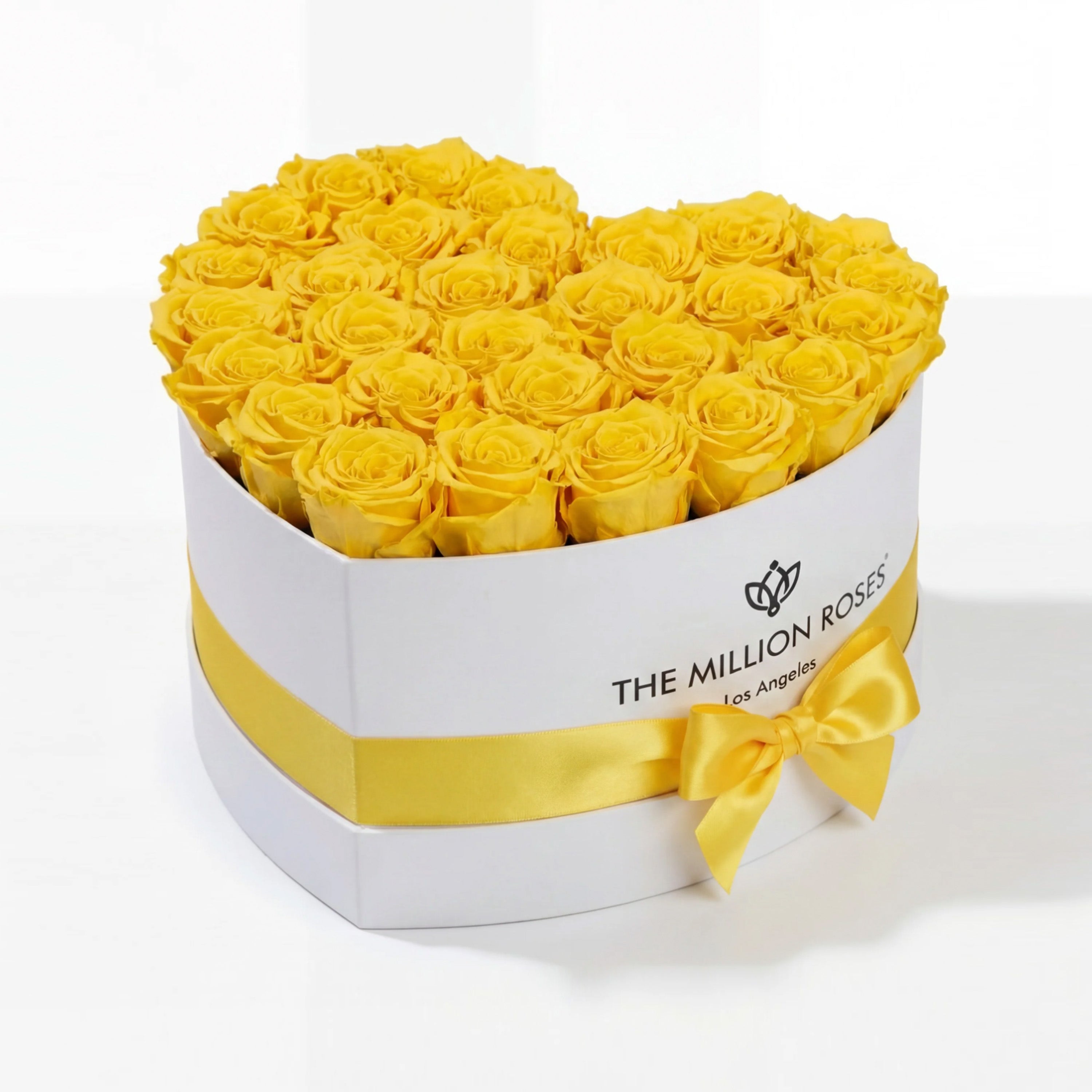 Heart White Box | Yellow Roses