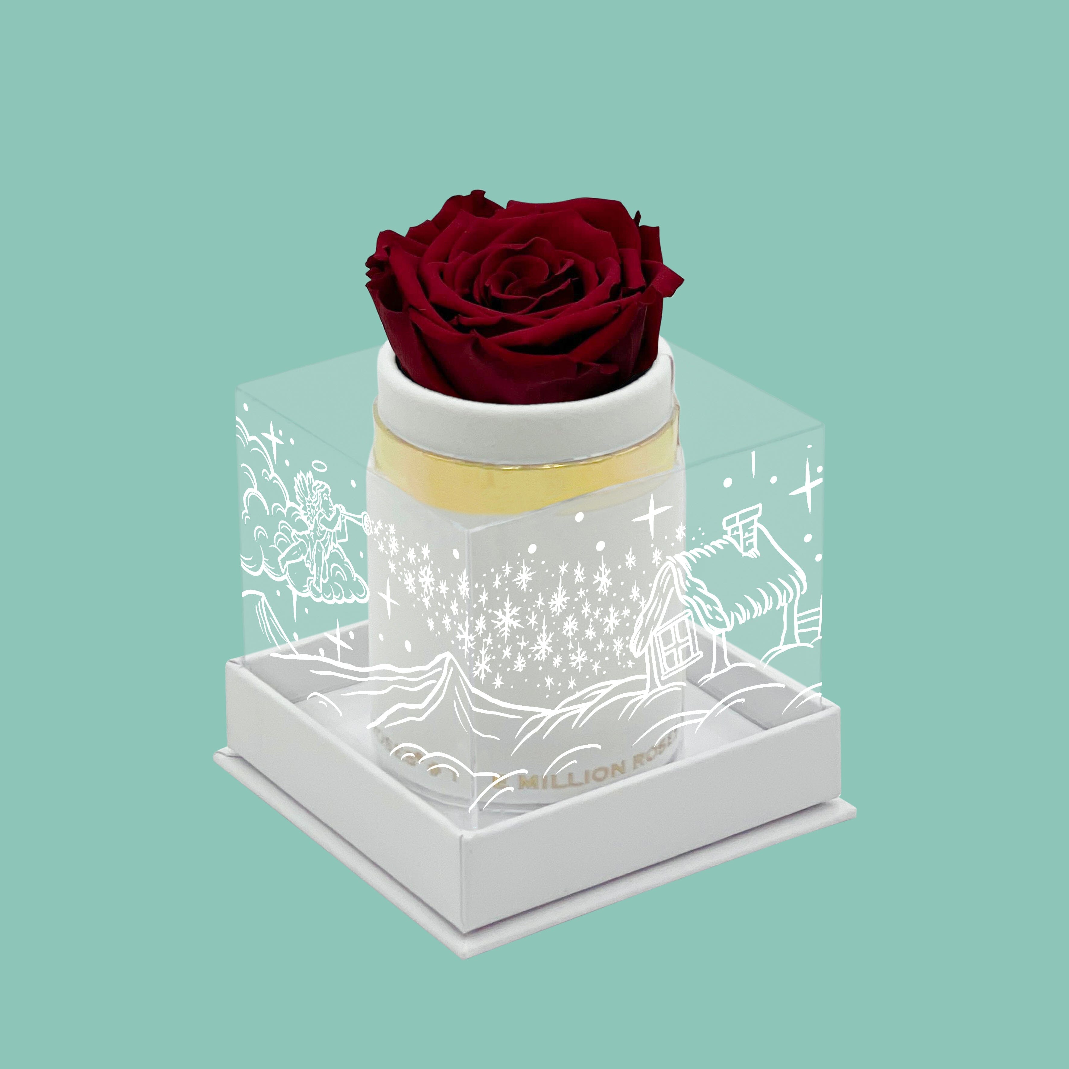Single White Suede Box | Limited Holiday Edition | Red Rose