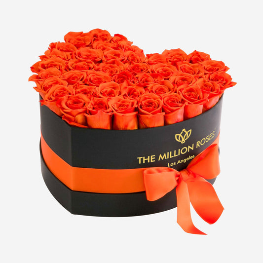 Heart Black Box | Orange Roses - The Million Roses