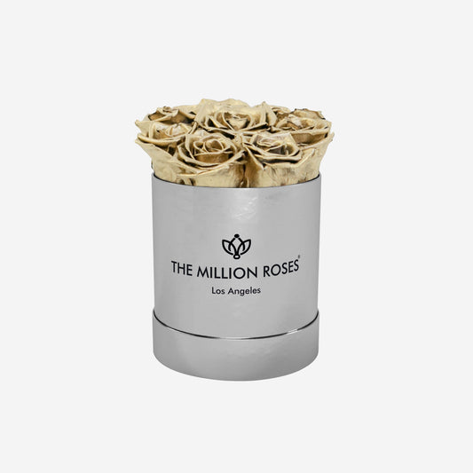 Basic Mirror Silver Box | Gold Roses - The Million Roses