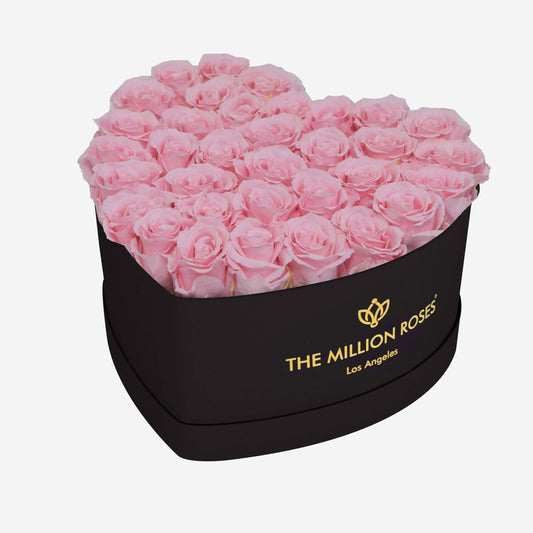 Heart Black Box | Light Pink Roses - The Million Roses