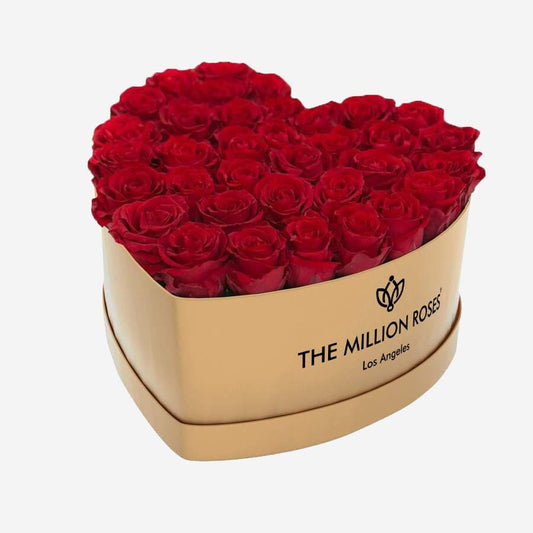 Heart Gold Box | Red Roses - The Million Roses