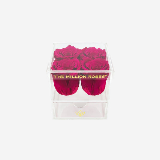 Acrylic 4 Drawer Box | Magenta Roses - The Million Roses