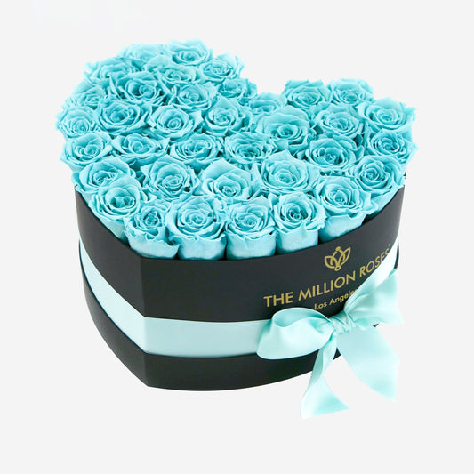 Heart Black Box | Turquoise Roses - The Million Roses