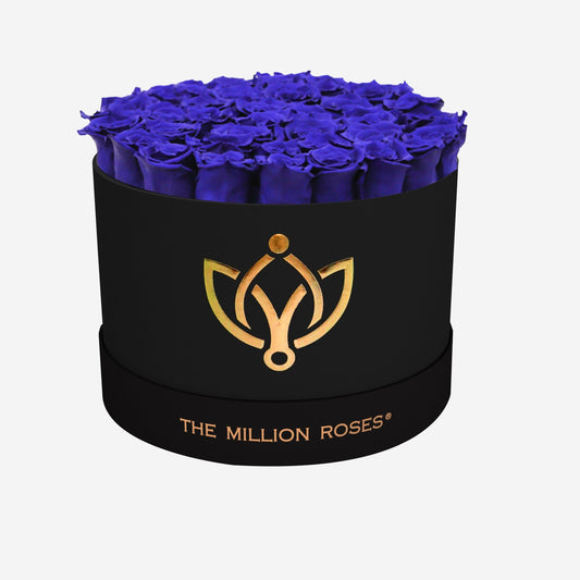 Supreme Black Box | Flower Logo | Royal Blue Roses - The Million Roses