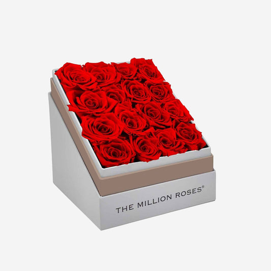 Square White Box | Red Roses - The Million Roses
