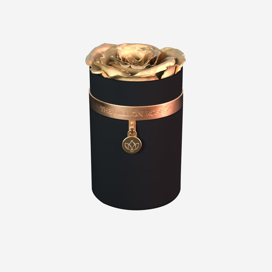 One in a Million™ Round Black Box | Charm Edition | Gold Rose - The Million Roses