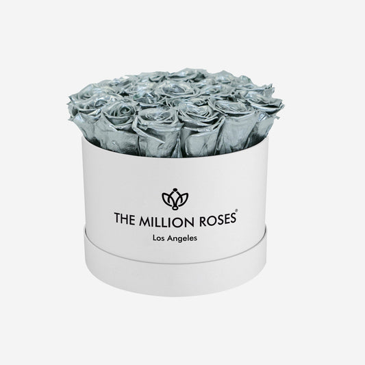 Classic White Box | Silver Roses - The Million Roses