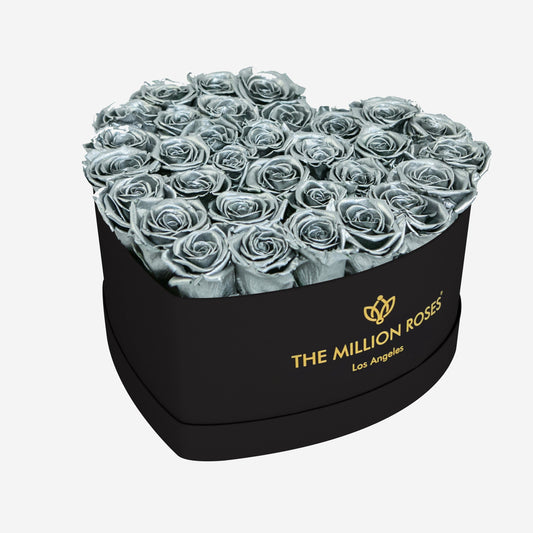 Heart Black Box | Silver Roses - The Million Roses
