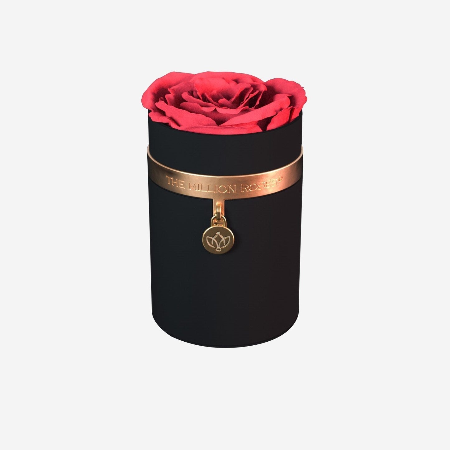 One in a Million™ Round Black Box | Charm Edition | Coral Rose - The Million Roses