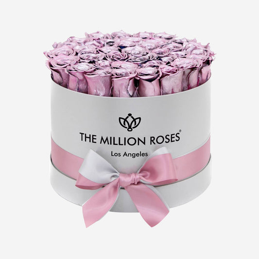 Supreme Mirror Silver Box | Pink Gold Roses - The Million Roses