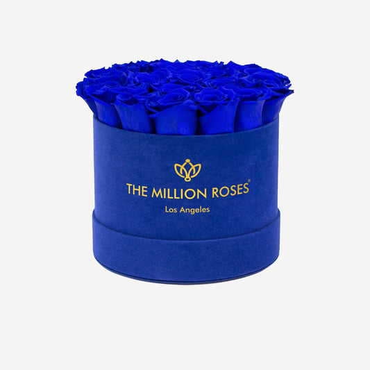 Classic Royal Blue Suede Box | Royal Blue Roses - The Million Roses