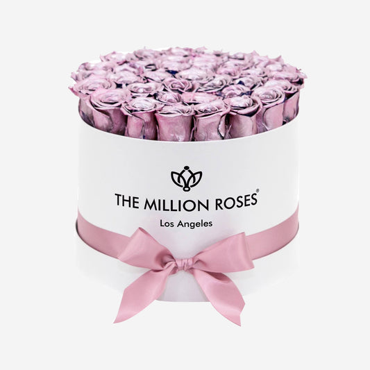 Supreme White Box | Pink Gold Roses - The Million Roses