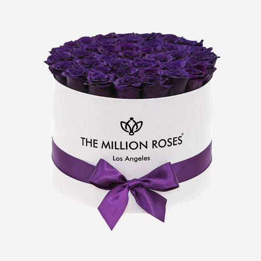 Supreme White Box | Dark Purple Roses - The Million Roses