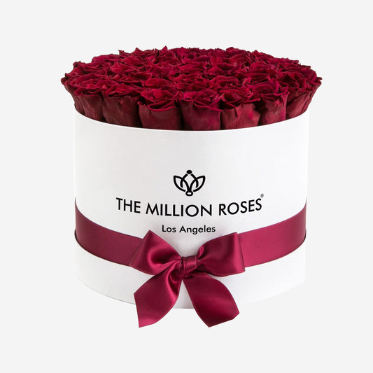 Supreme White Box | Burgundy Roses - The Million Roses