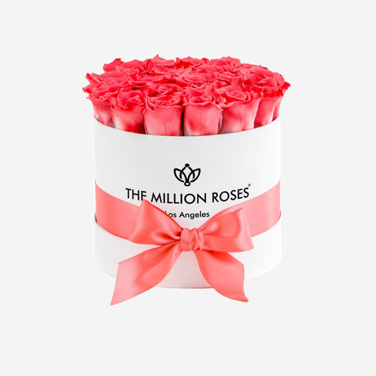 Classic White Box | Coral Roses - The Million Roses