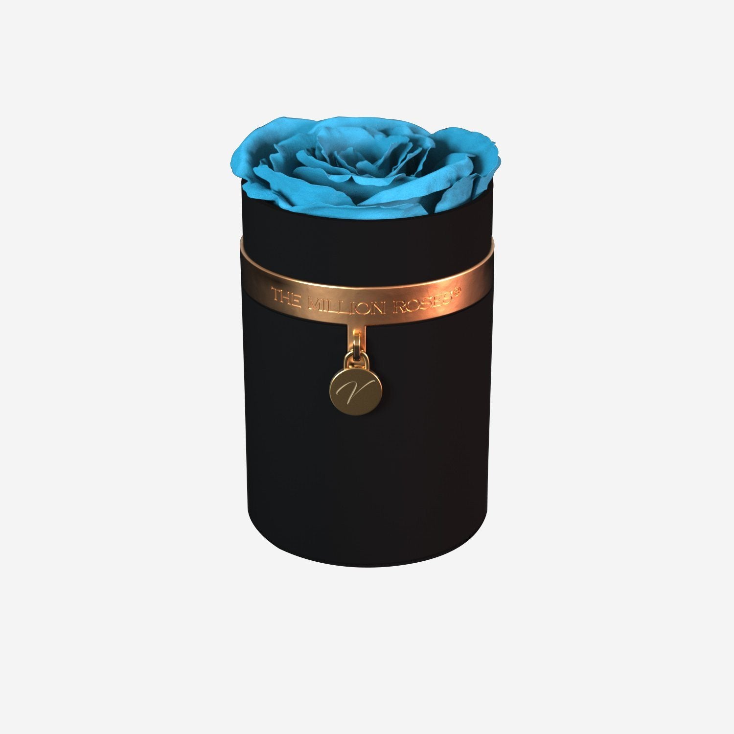 One in a Million™ Round Black Box | Charm Edition | Light Blue Rose - The Million Roses