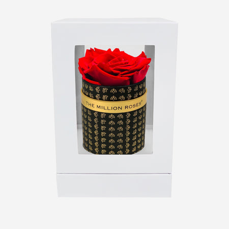 Single Black Monogram Box | Red Rose - The Million Roses